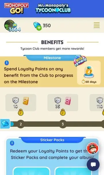 Monopoly GO Tycoon Club Pass